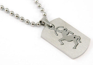 Sagittarius Zodiac Sign - Stainles Steel Mens Pendant Necklace MP123-0